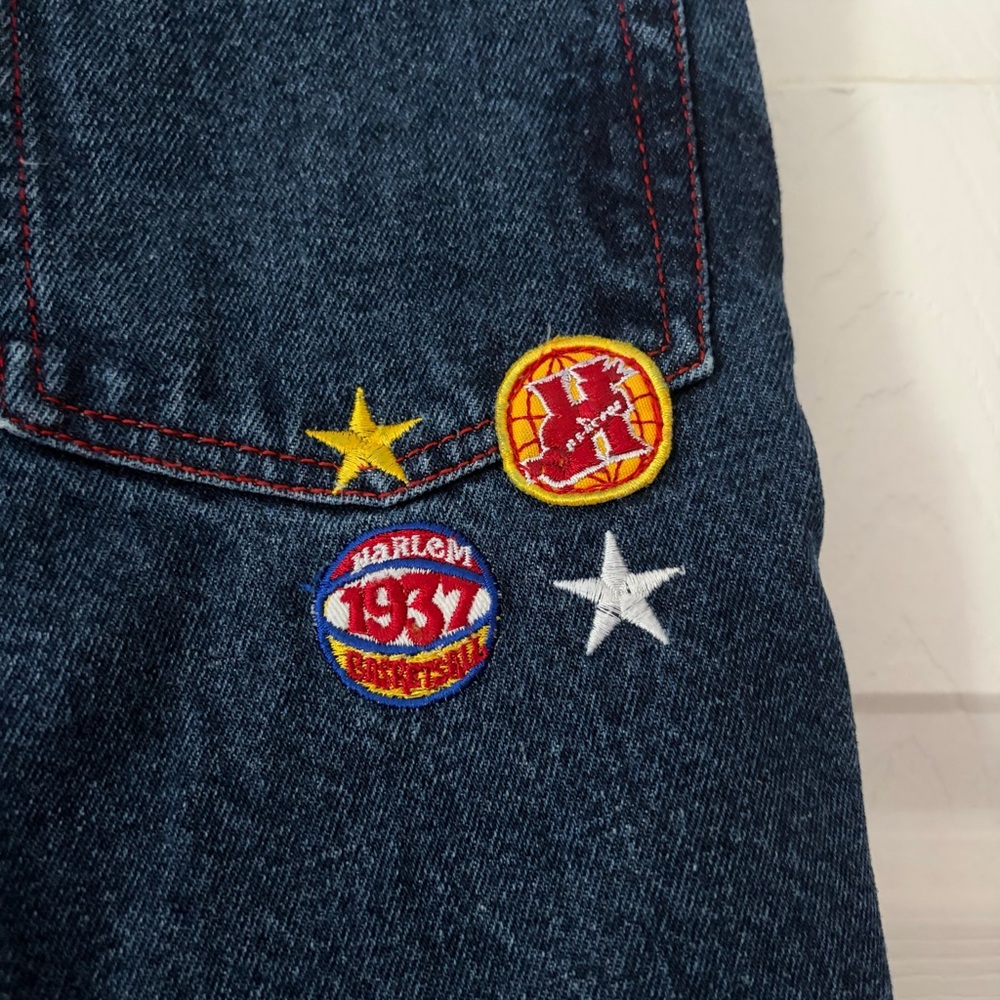 Kids Denim Harlem Globetrotters Shorts‎ 4 Da Street Size 7 EUC - Picture 4 of 6